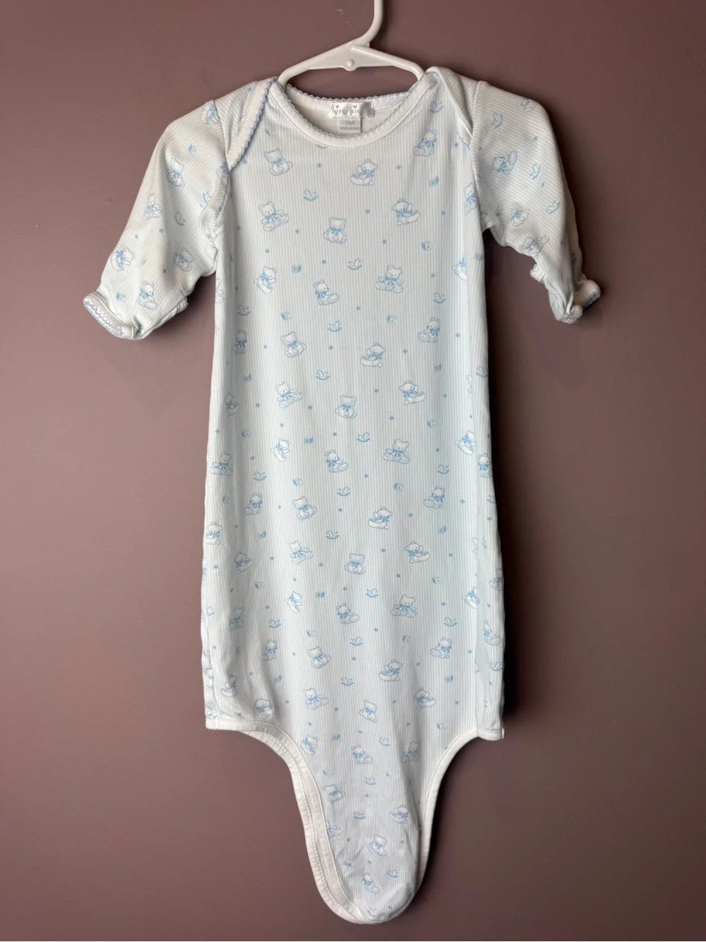 Kissy Kissy Gown Teddy Bear Stripe Star Print SM
